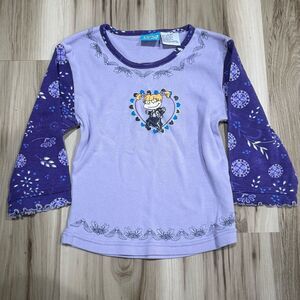 Rugrats Y2K Angelica Purple Glitter Long Sleeve Top Girls 6/6X